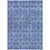 5' X 8' Denim Blue And Gray Floral Medallion Washable Indoor Outdoor Area Rug