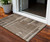 3' X 5' Brown And Beige Striped Washable Indoor Outdoor Area Rug - 608219303099