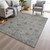 3' X 5' Gray And Copper Floral Washable Indoor Outdoor Area Rug