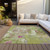 3' X 5' Lime Green Ivory And Pink Abstract Washable Indoor Outdoor Area Rug