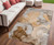 5' X 8' Orange Abstract Washable Non Skid Indoor Outdoor Area Rug - Orange
