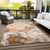 5' X 8' Orange Abstract Washable Non Skid Indoor Outdoor Area Rug - Orange