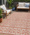 5' X 8' Salmon And Ivory Geometric Washable Indoor Outdoor Area Rug - Salmon, Ivory
