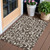 3' X 5' Chocolate And Ivory Floral Washable Indoor Outdoor Area Rug