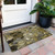 2' X 3' Green and Brown Abstract Washable Indoor Outdoor Area Rug