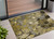 2' X 3' Green and Brown Abstract Washable Indoor Outdoor Area Rug