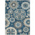 5' X 8' Navy Blue And Taupe Floral Medallion Washable Indoor Outdoor Area Rug