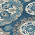 5' X 8' Navy Blue And Taupe Floral Medallion Washable Indoor Outdoor Area Rug