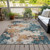 3' X 5' Teal Blue And Copper Abstract Washable Indoor Outdoor Area Rug - Teal Blue, Copper