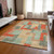 3' X 5' Sage Gray And Orange Geometric Washable Indoor Outdoor Area Rug