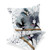 Set of Two 16" X 16" White Bird Blown Seam Indoor Outdoor Throw Pillow Polyester