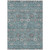 3' X 5' Teal Blue Gray And Charcoal Floral Washable Indoor Outdoor Area Rug