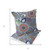 Set of Two 16" X 16" Gray and Red Blown Seam Floral Indoor Outdoor Throw Pillow Polyester