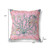 18" x 18" Pink Peacock Blown Seam Floral Indoor Outdoor Throw Pillow Home Accent