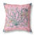 18" x 18" Pink Peacock Blown Seam Floral Indoor Outdoor Throw Pillow Home Accent