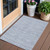 3' X 5' Sky Blue And Denim Blue Striped Washable Indoor Outdoor Area Rug Transitional Style - Sky Blue, Denim Blue Color