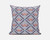 18" X 18" Gray And Blue Blown Seam Geometric Indoor Outdoor Throw Pillow