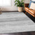 3' X 5' Gray And Silver Striped Washable Indoor Outdoor Area Rug