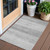 3' X 5' Gray And Silver Striped Washable Indoor Outdoor Area Rug