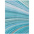 3' X 5' Teal Blue Aqua And Blue Abstract Washable Indoor Outdoor Area Rug