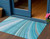 3' X 5' Teal Blue Aqua And Blue Abstract Washable Indoor Outdoor Area Rug
