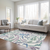 3' X 5' White Purple And Sage Floral Washable Indoor Outdoor Area Rug