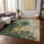 3' X 5' Fern Green And Gold Abstract Washable Indoor Outdoor Area Rug