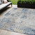 5' X 8' Denim Blue And Sky Blue Abstract Washable Indoor Outdoor Area Rug Transitional Style - Denim Blue, Sky Blue Color