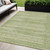 5' X 8' Sage And Ivory Striped Washable Indoor Outdoor Area Rug
