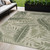 5' X 7' Ivory And Green Palm Leaf Indoor Outdoor Area Rug Polypropylene