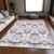 5' X 8' Purple Silver And Lilac Oriental Washable Indoor Outdoor Area Rug