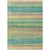 5' X 8' Artichoke Green Peach And Teal Blue Striped Washable Indoor Outdoor Area Rug