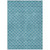 3' X 5' Teal Blue And Ivory Geometric Washable Indoor Outdoor Area Rug Transitional Style - Teal Blue, Ivory Color