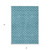 3' X 5' Teal Blue And Ivory Geometric Washable Indoor Outdoor Area Rug Transitional Style - Teal Blue, Ivory Color