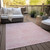 3' X 5' Pink And Ivory Geometric Washable Indoor Outdoor Area Rug Transitional Style - Pink, Ivory Color