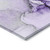 8' Runner Purple and Ivory Abstract Washable Non Skid Indoor Outdoor Runner Rug