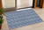 3' X 5' Navy Blue And Ivory Geometric Washable Indoor Outdoor Area Rug Transitional Style - Navy Blue, Ivory Color