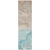 8' Runner Teal Abstract Washable Non Skid Indoor Outdoor Runner Rug