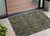 2' X 3' Moss Green and Gray Floral Washable Non Skid Indoor Outdoor Area Rug
