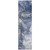 8' Runner Blue and Gray Abstract Washable Non Skid Indoor Outdoor Runner Rug - Blue, Gray