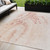 5' X 8' Salmon And Ivory Abstract Washable Indoor Outdoor Area Rug - 880016437461