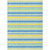 3' X 5' Blue Yellow and Green Striped Washable Non Skid Indoor Outdoor Area Rug