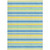 3' X 5' Blue Yellow and Green Striped Washable Non Skid Indoor Outdoor Area Rug