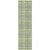 8' Runner Green and Gray Plaid Washable Non Skid Indoor Outdoor Runner Rug