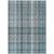 3' X 5' Teal Plaid Washable Non Skid Indoor Outdoor Area Rug
