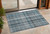 3' X 5' Teal Plaid Washable Non Skid Indoor Outdoor Area Rug