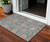 3' X 5' Denim Blue Brown And Beige Damask Washable Indoor Outdoor Area Rug