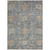 3' X 5' Denim Blue Brown And Beige Damask Washable Indoor Outdoor Area Rug