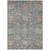 3' X 5' Denim Blue Brown And Beige Damask Washable Indoor Outdoor Area Rug