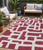5' X 8' Red And Ivory Abstract Washable Indoor Outdoor Area Rug - Red, Ivory